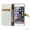 Feminin pung til iPhone 6 med mange praktiske detaljer - Cyan - Hvid