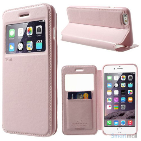 ROARKOREA laedercover mfrontvindue til iPhone 6-6S PLUS - Pink