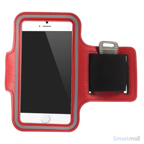 GYM sportsarmbånd m/nøgleholder til iPhone 7/6S/6 - Rød