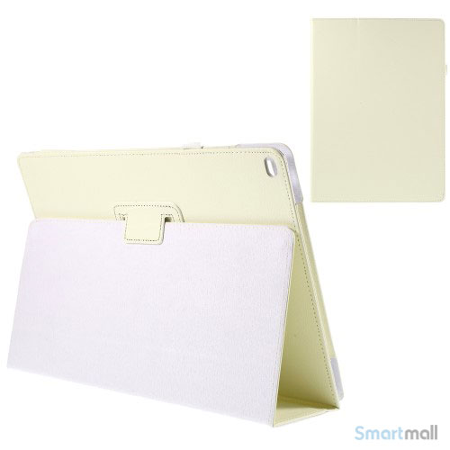 Litchi Texture smart lædercover m/stand funktion til iPad Pro 12.9" - Hvid